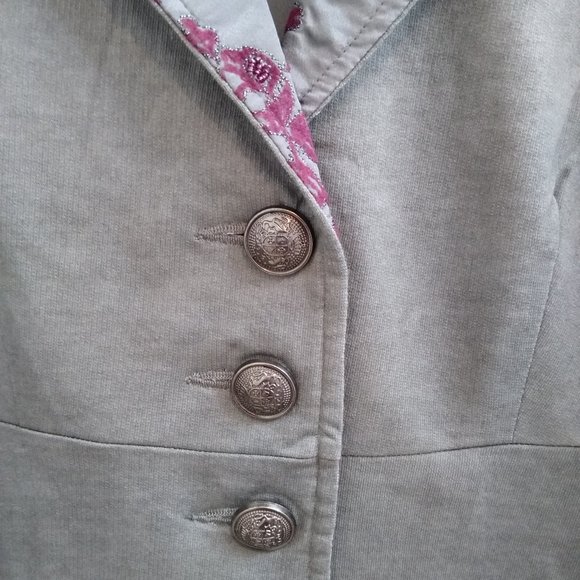 NWT Grandeur Jacket, Soft Surroundings, Gray with Mauve Flower pattern - Size M - Picture 6 of 15